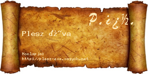 Plesz Éva névjegykártya